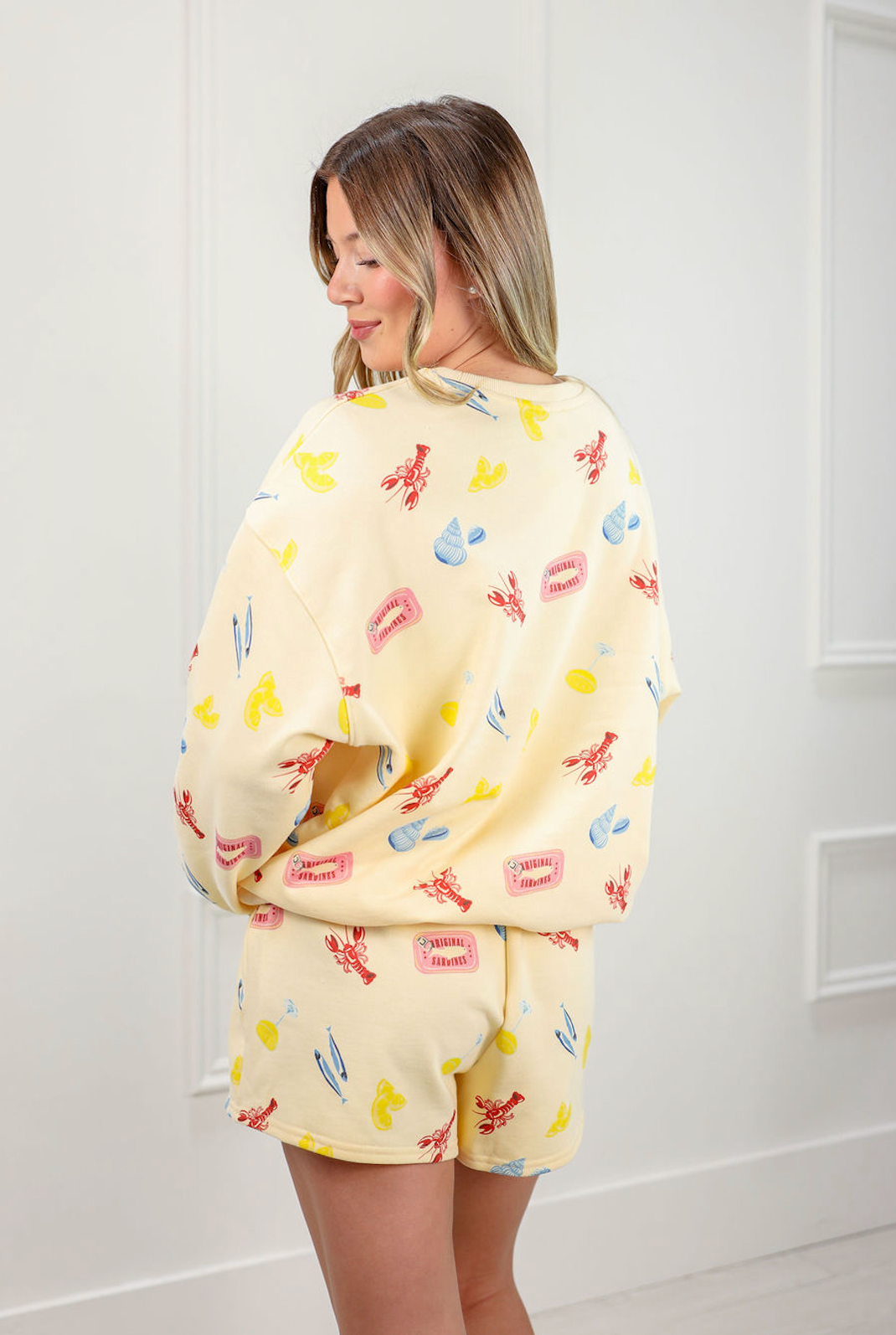 Lobster Print Sweatshirt & Shorts Set of 2 - Clothe Boutique