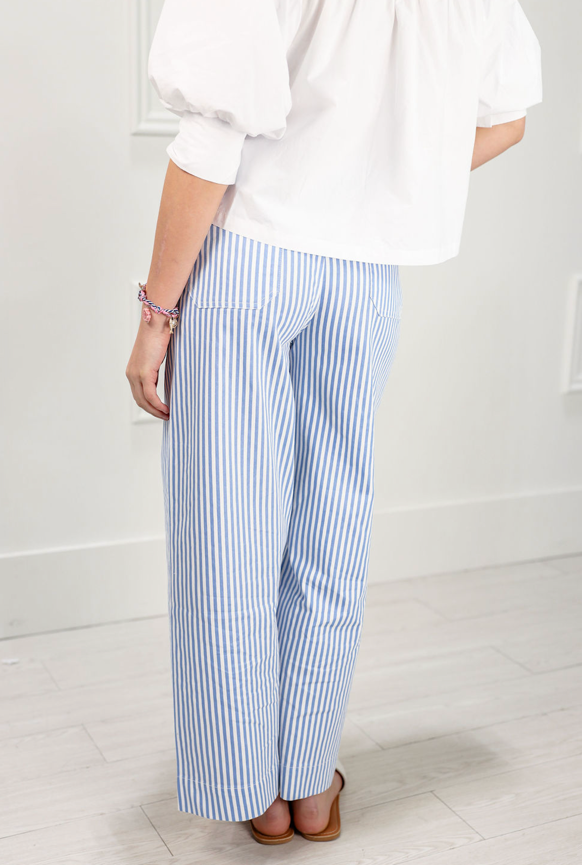 Light Blue Pinstripe Pocket Pants - Clothe Boutique