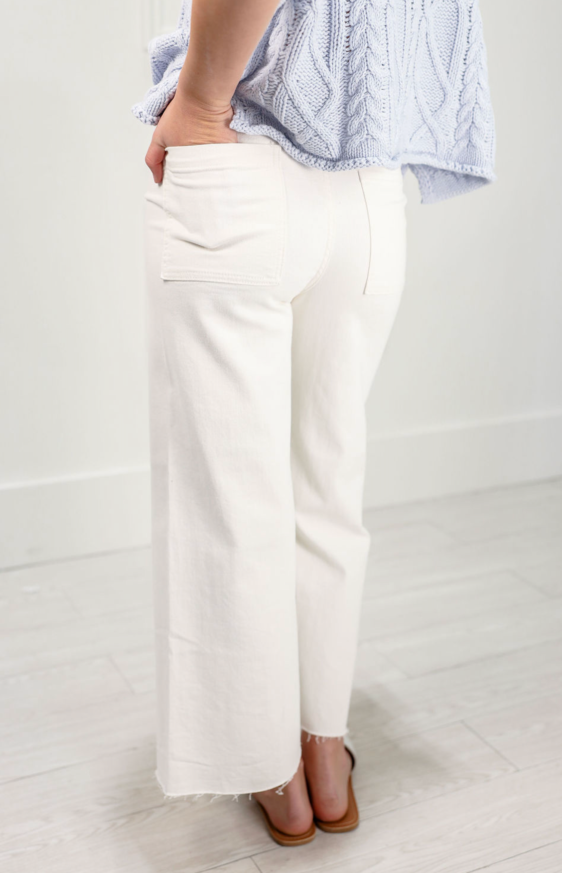 Marine White Straight Leg Pants - Clothe Boutique