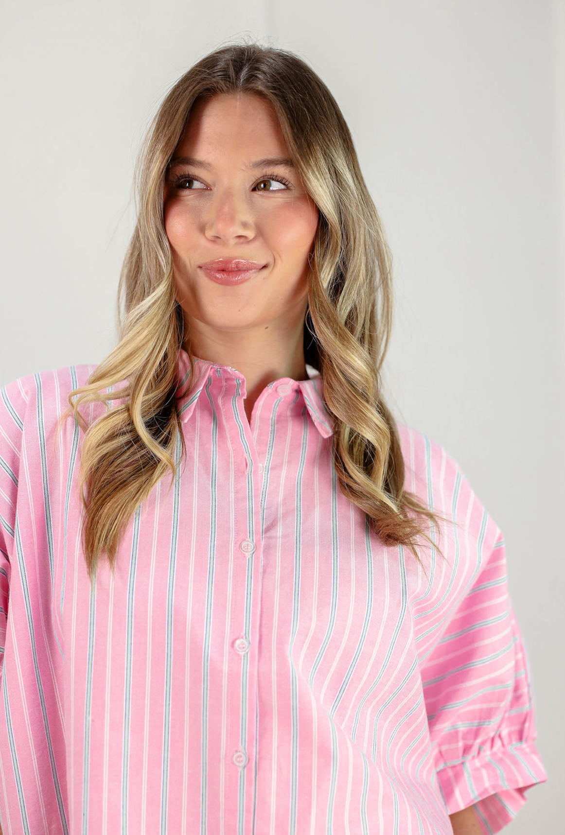 Pink/Green Stripe Dolman Shirt - Clothe Boutique