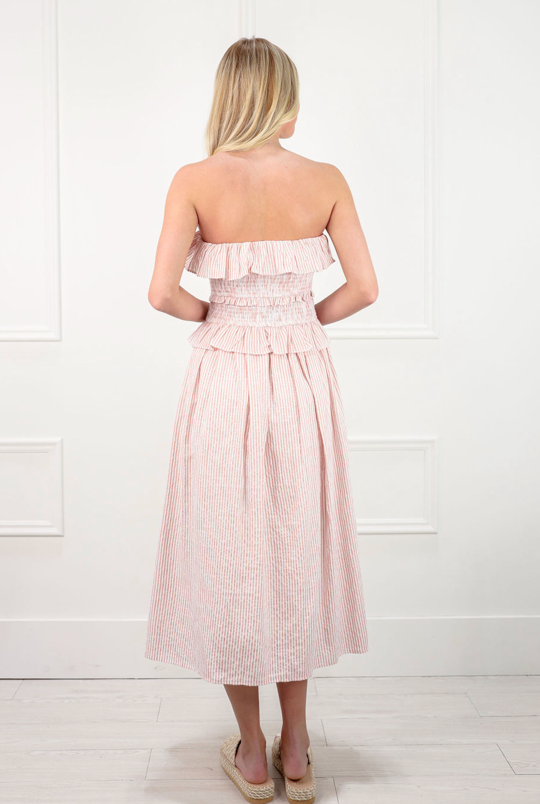 Flynn Blush Stripe Smocked Dress - Clothe Boutique