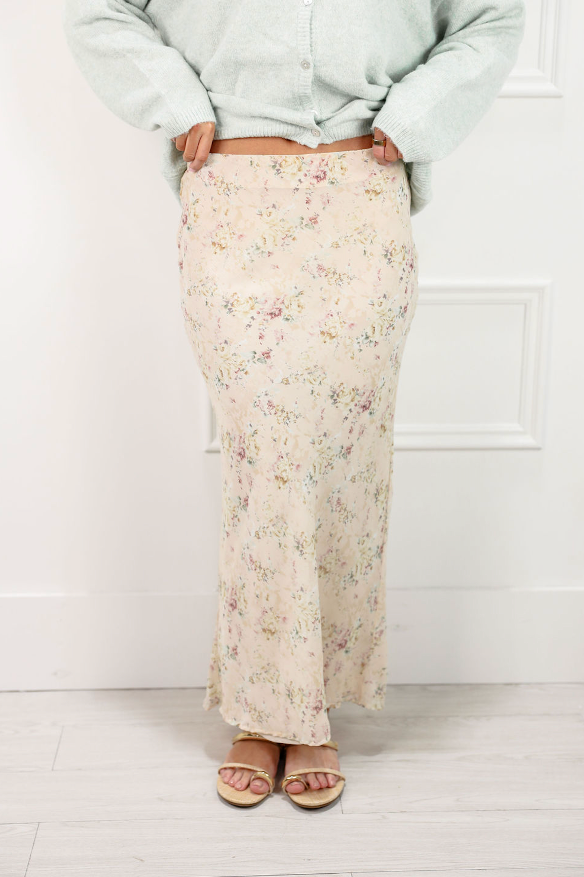 Floral Sand Maxi Skirt - Clothe Boutique