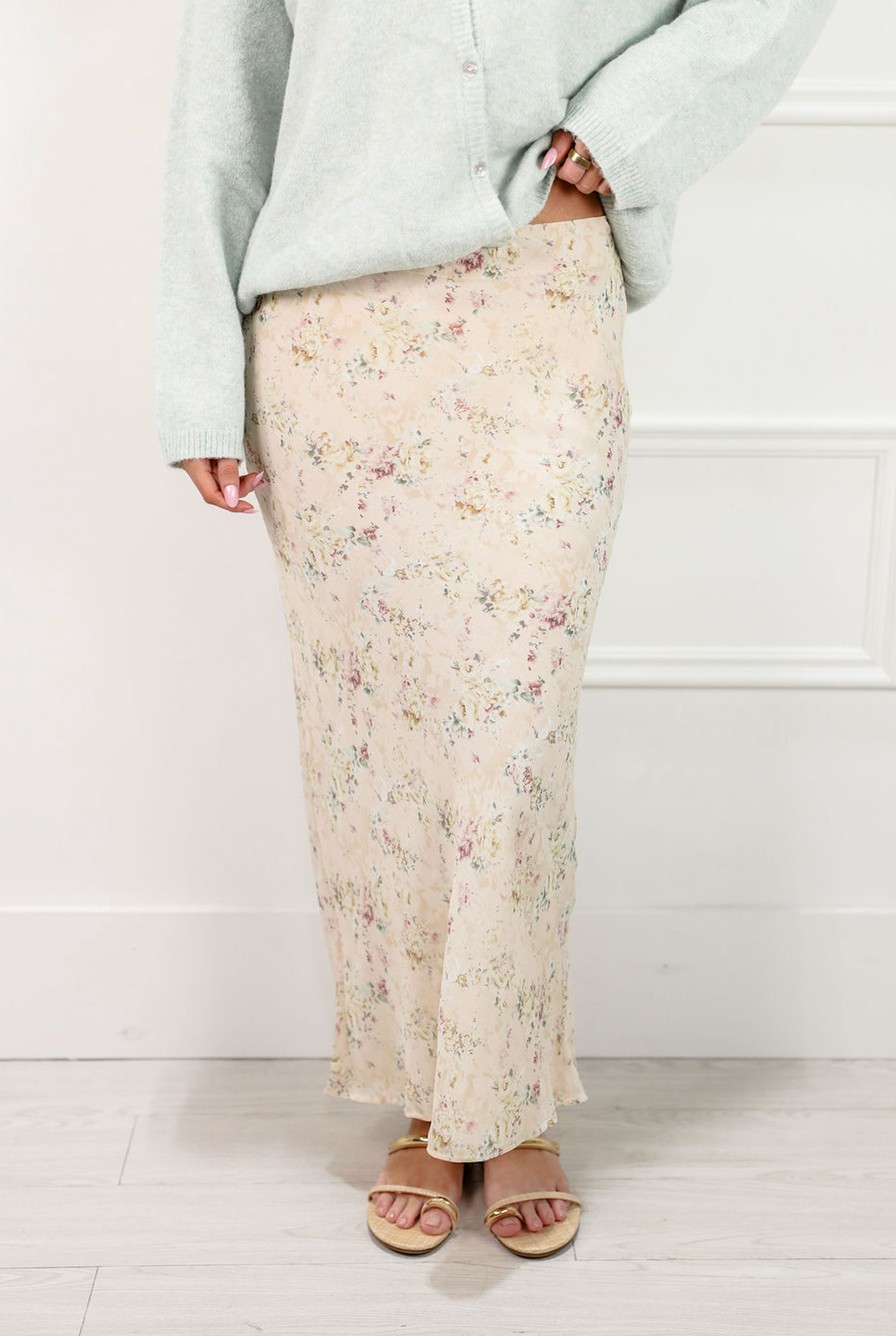 Floral Sand Maxi Skirt - Clothe Boutique