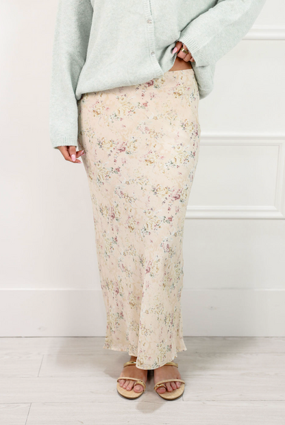 Floral Sand Maxi Skirt - Clothe Boutique