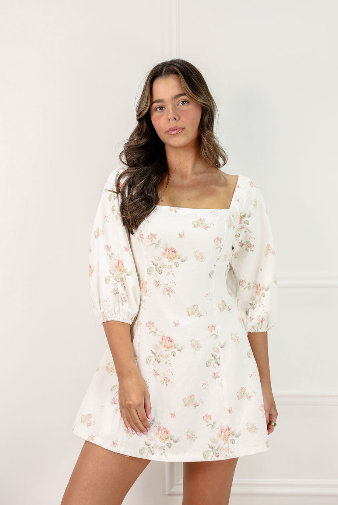 Floral Princess Puff Sleeve Dress - Clothe Boutique