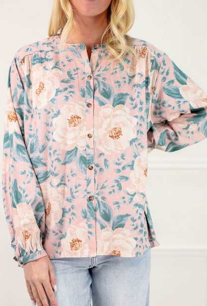 Blush Garden Flowy Blouse - Clothe Boutique