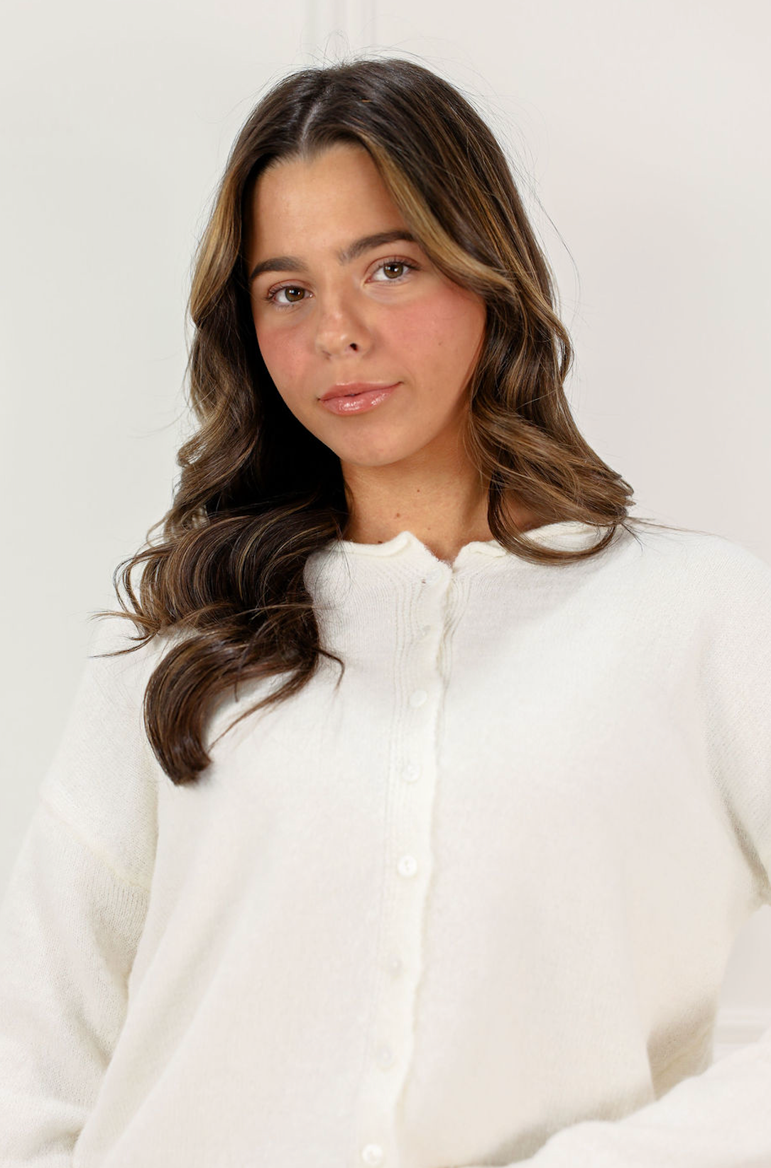 Essential Button Down Cardigan Ivory - Clothe Boutique