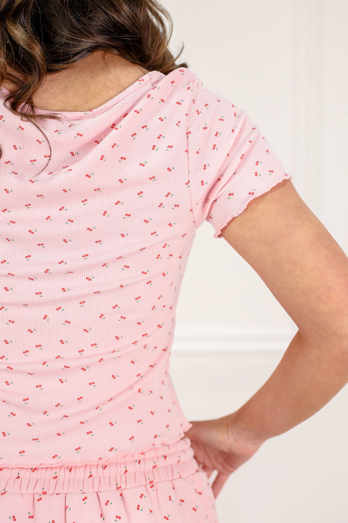 Short Sleeve Cherry Rib Top - Clothe Boutique