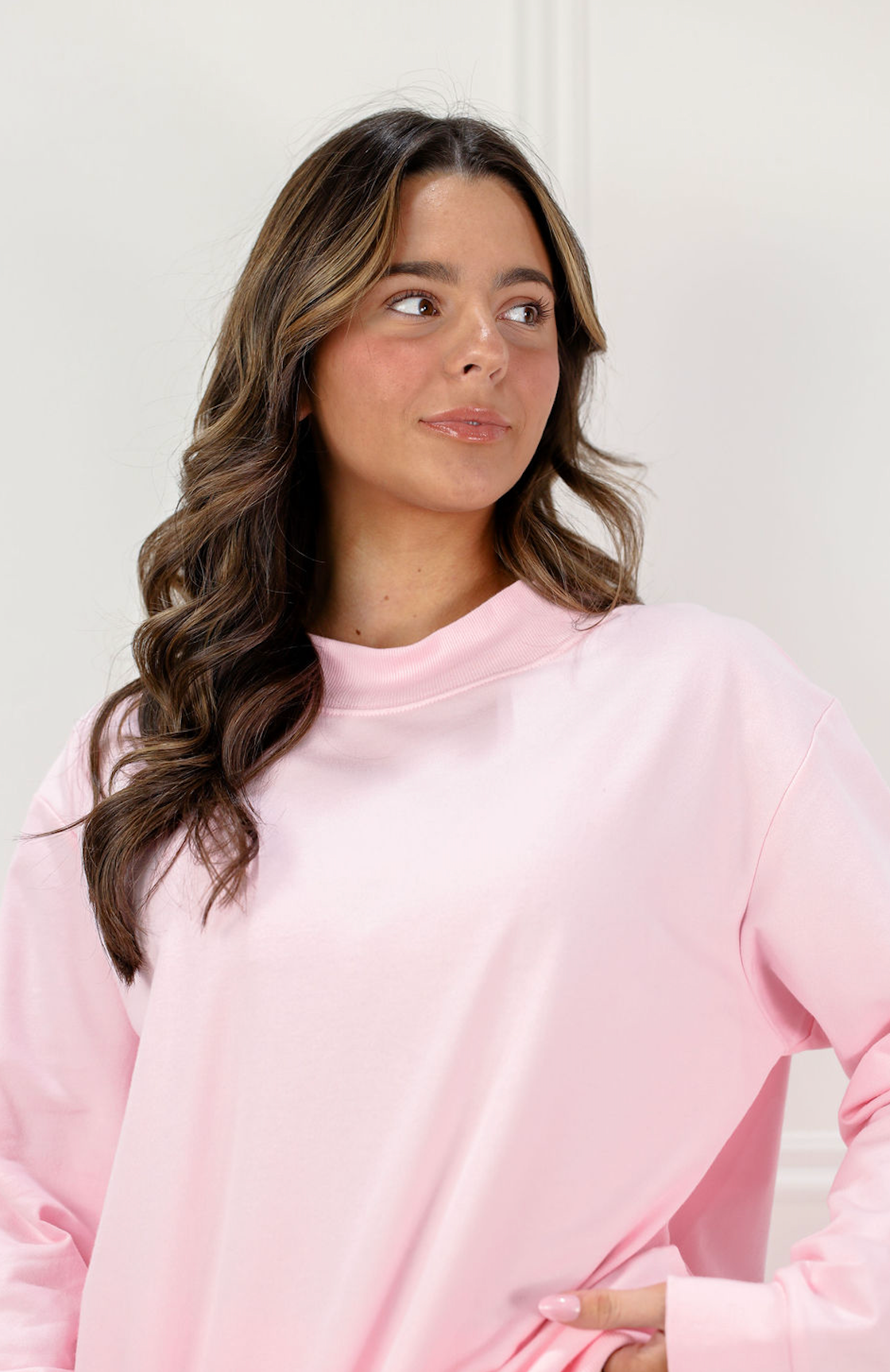 Mock Sweatshirt & Shorts Set of 2 Pink - Clothe Boutique