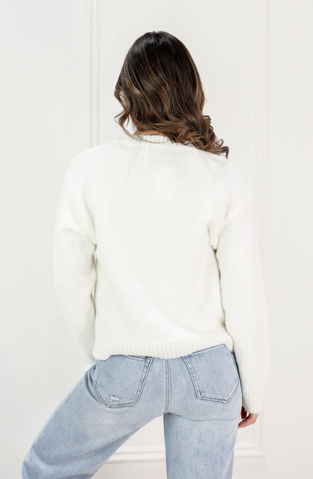 Double Bears Cardigan White - Clothe Boutique