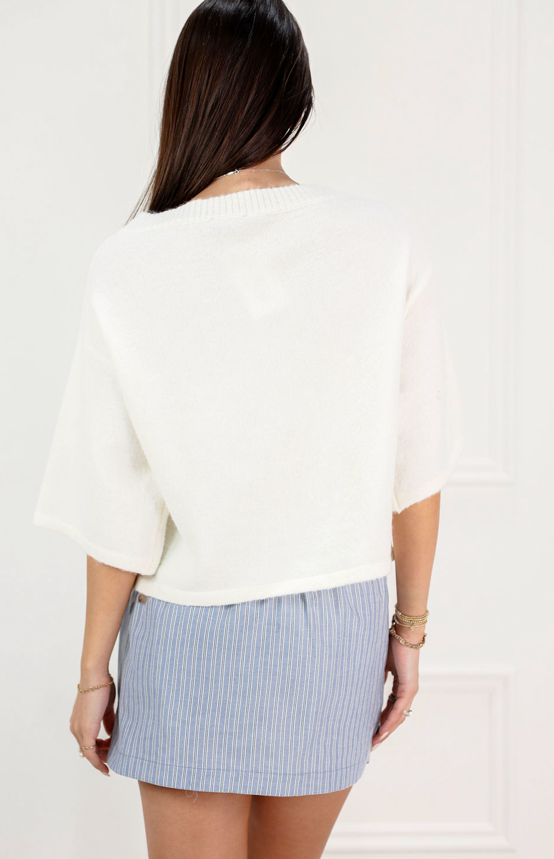 Navy Stripe Boxer Skirt - Clothe Boutique