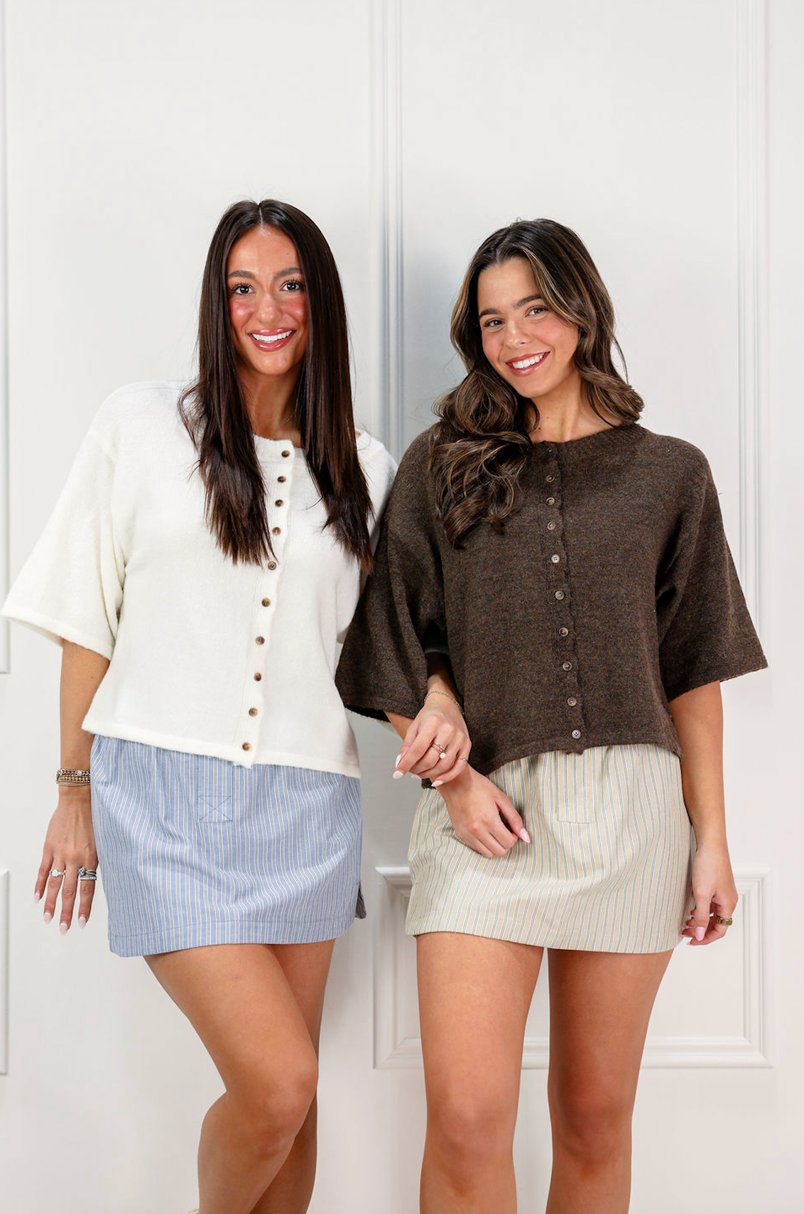 Navy Stripe Boxer Skirt - Clothe Boutique