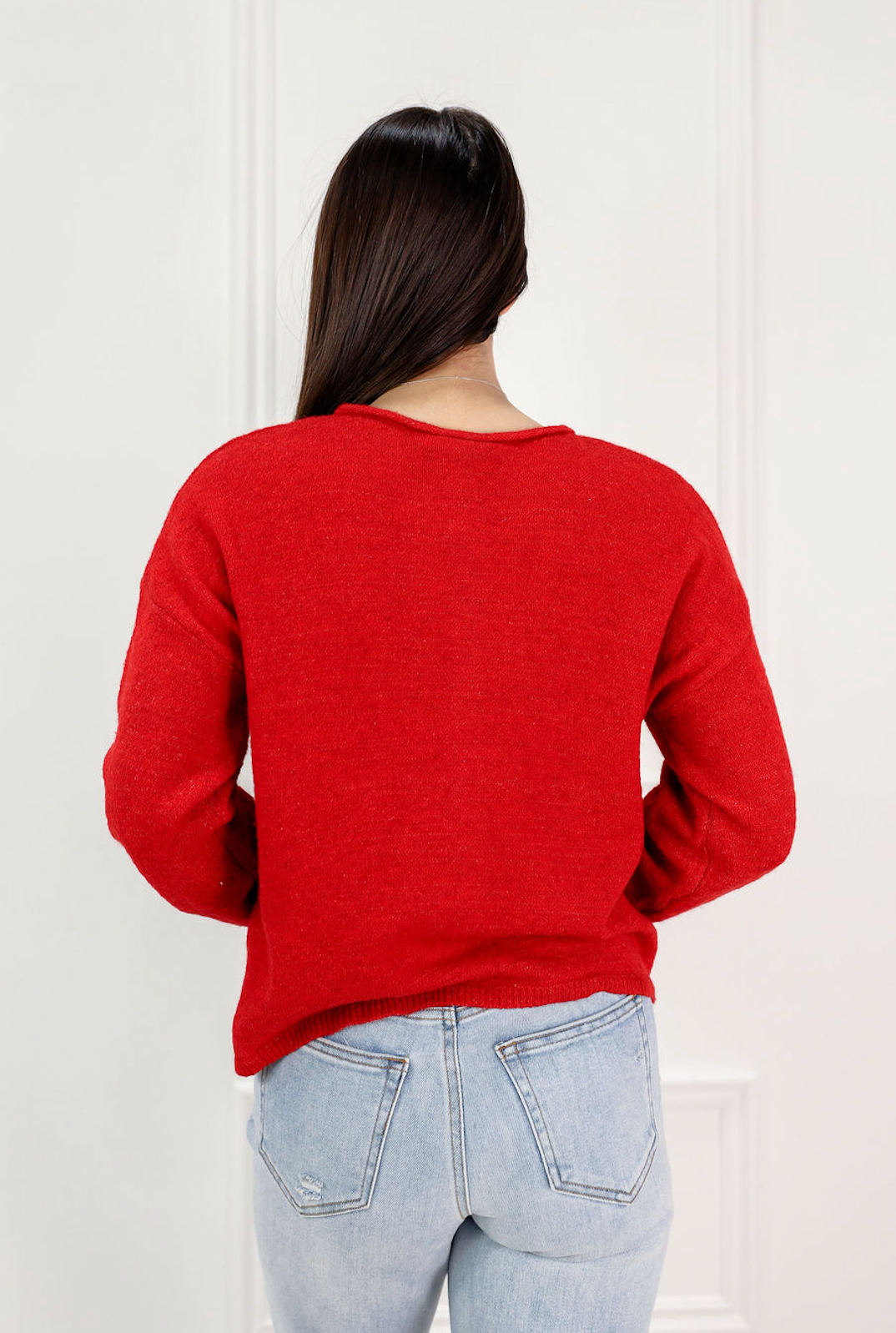 Essential Button Down Cardigan Red - Clothe Boutique