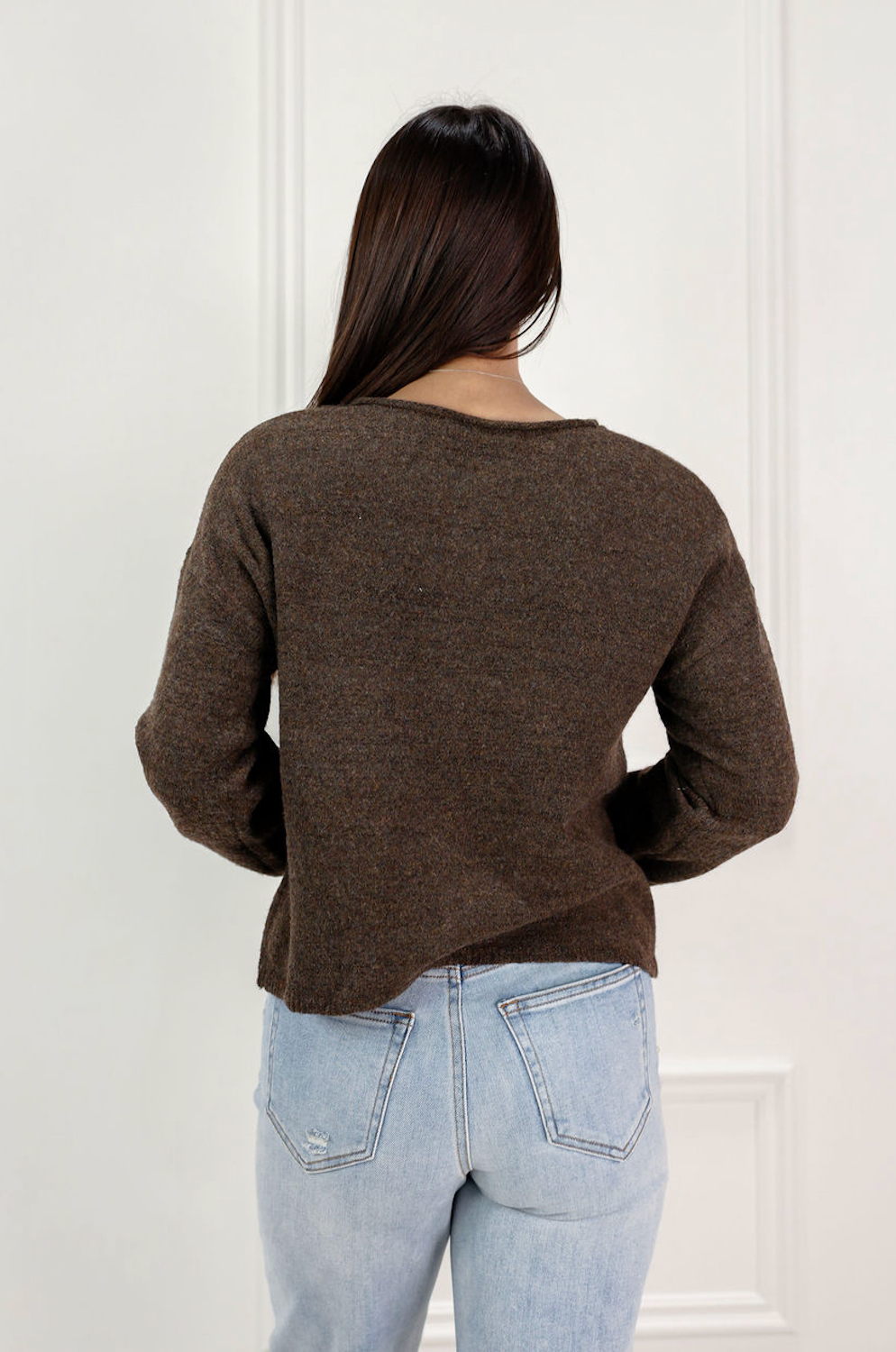 Essential Button Down Cardigan Brown - Clothe Boutique