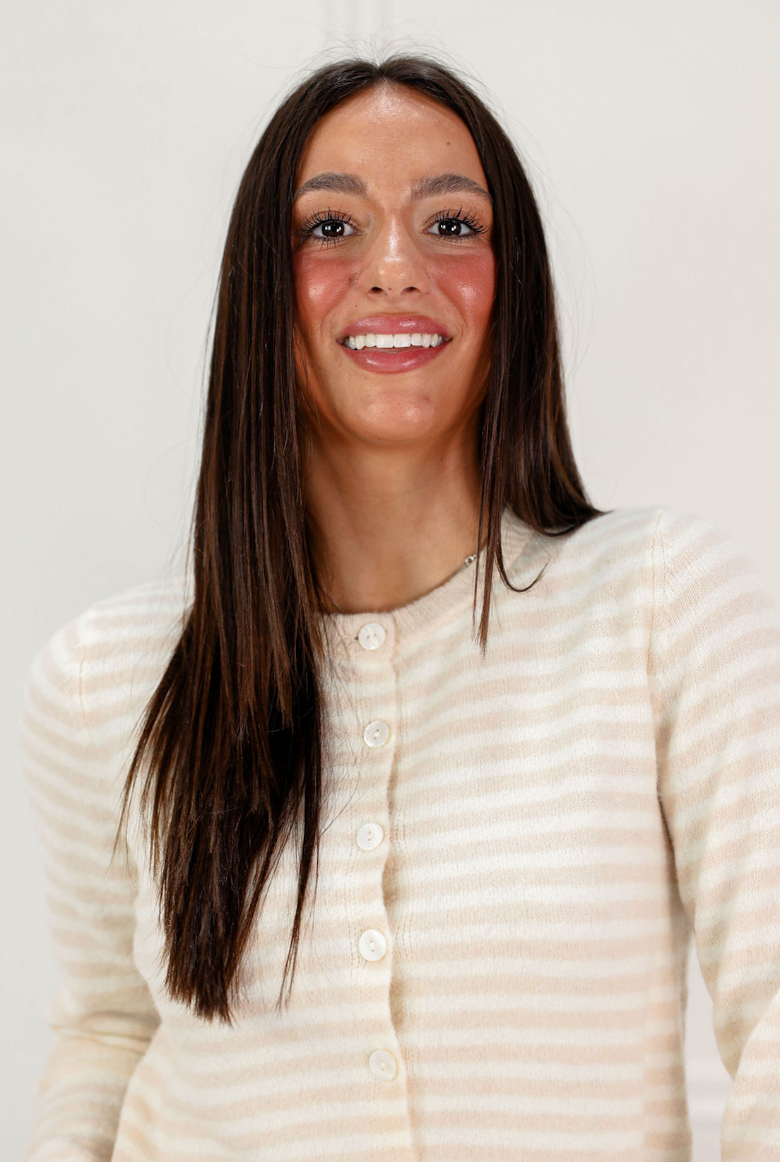 Khaki Striped Crop Cardigan - Clothe Boutique