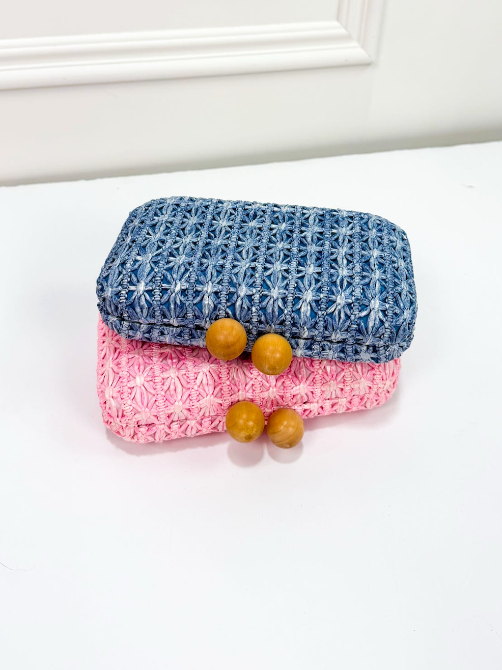 Sydney Woven Clutch Navy - Clothe Boutique