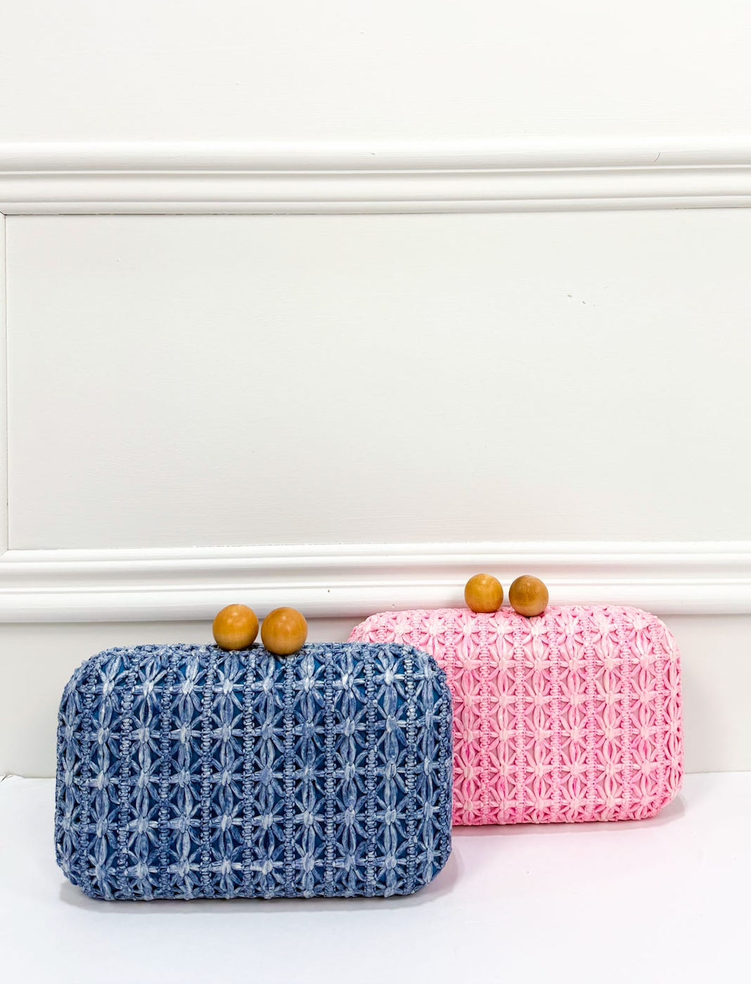Sydney Woven Clutch Navy - Clothe Boutique