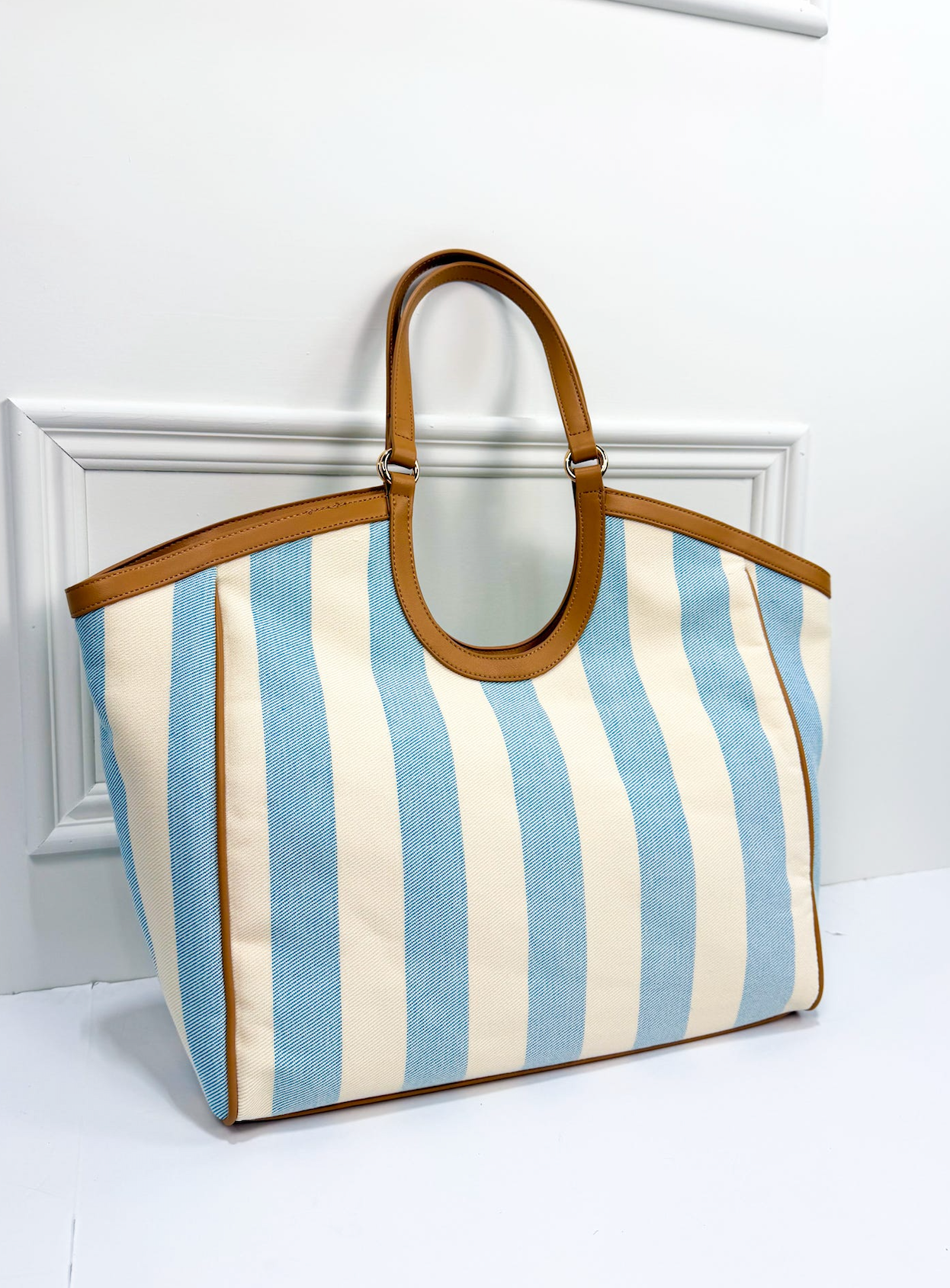 Positano Stripe Tote Bag Blue - Clothe Boutique