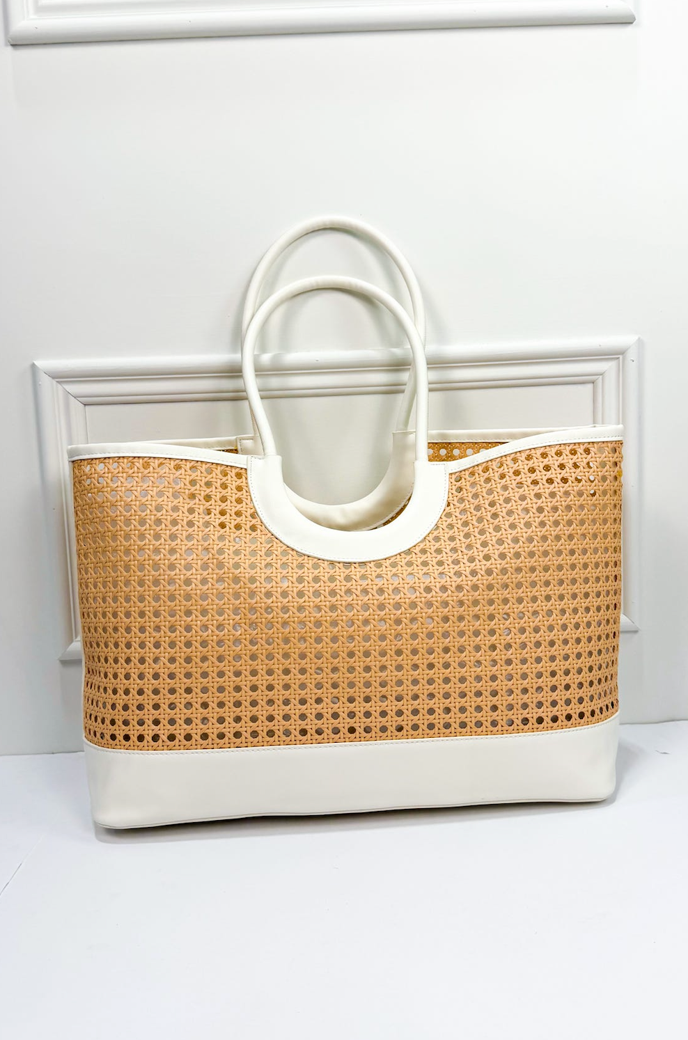 Lyra Woven Tote White - Clothe Boutique