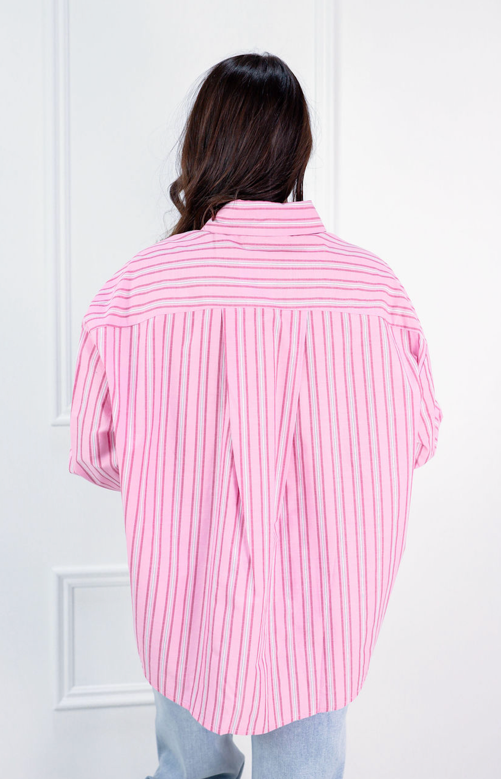 Pink Striped Button Down Shirt - Clothe Boutique