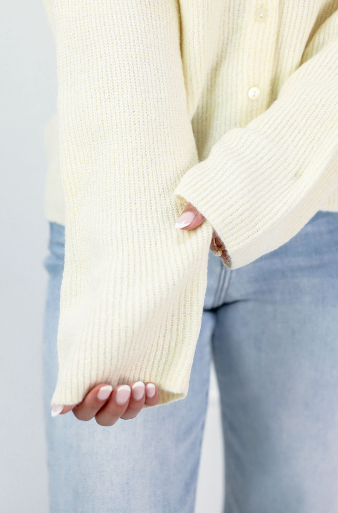 Anabel Knit Button Cardigan Cream - Clothe Boutique