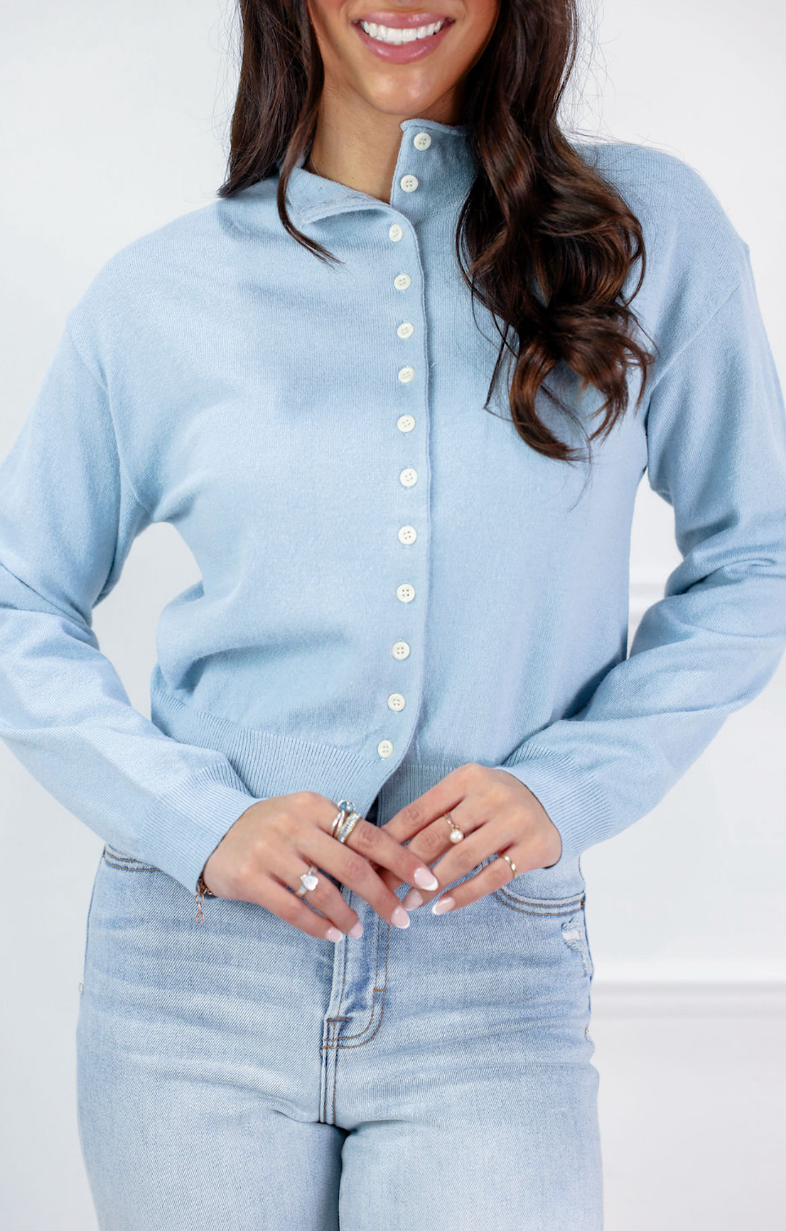 Brooks Cardigan Blue - Clothe Boutique