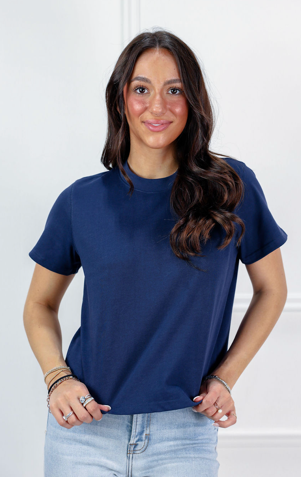 Lanie Basic T-Shirt Navy - Clothe Boutique