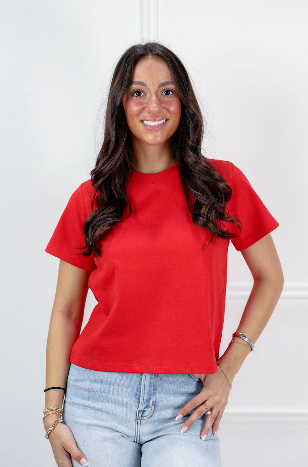 Lanie Basic T-Shirt Red - Clothe Boutique
