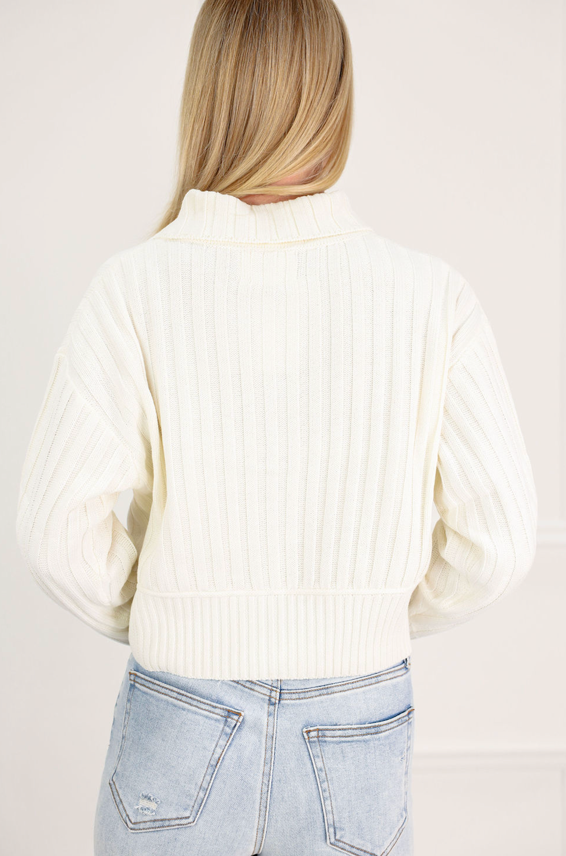 Oversized Collar Cardigan Cream - Clothe Boutique