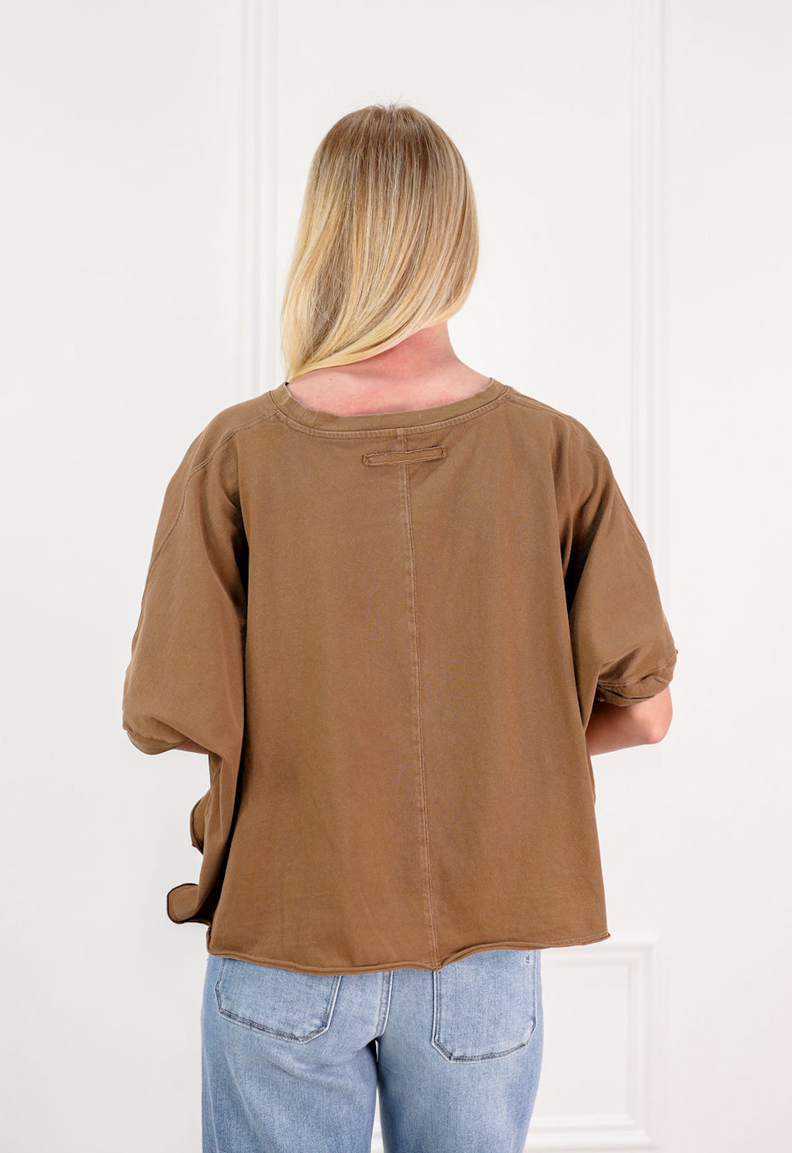Oversized Relaxed Fit Top Brown - Clothe Boutique