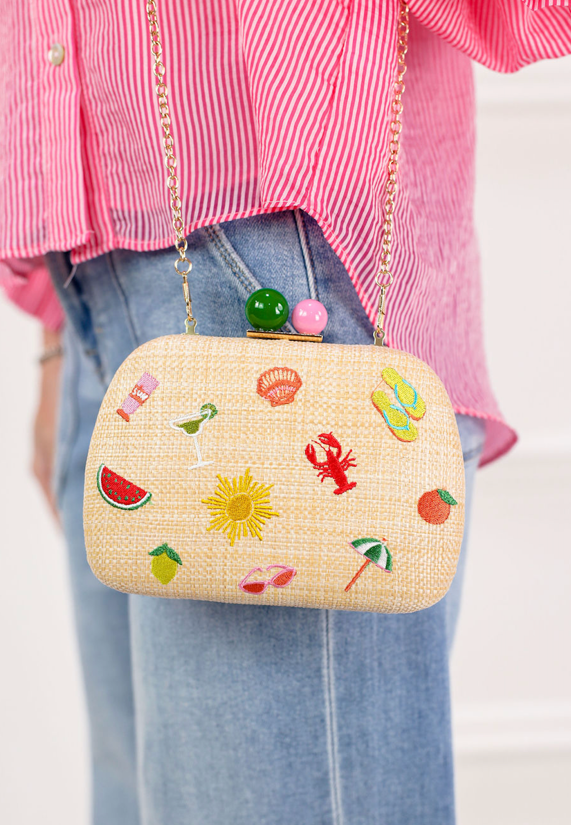 Embroidered Beach Clutch - Clothe Boutique