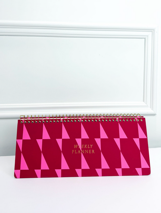 Weekly Planner Pad Burgundy/Pink