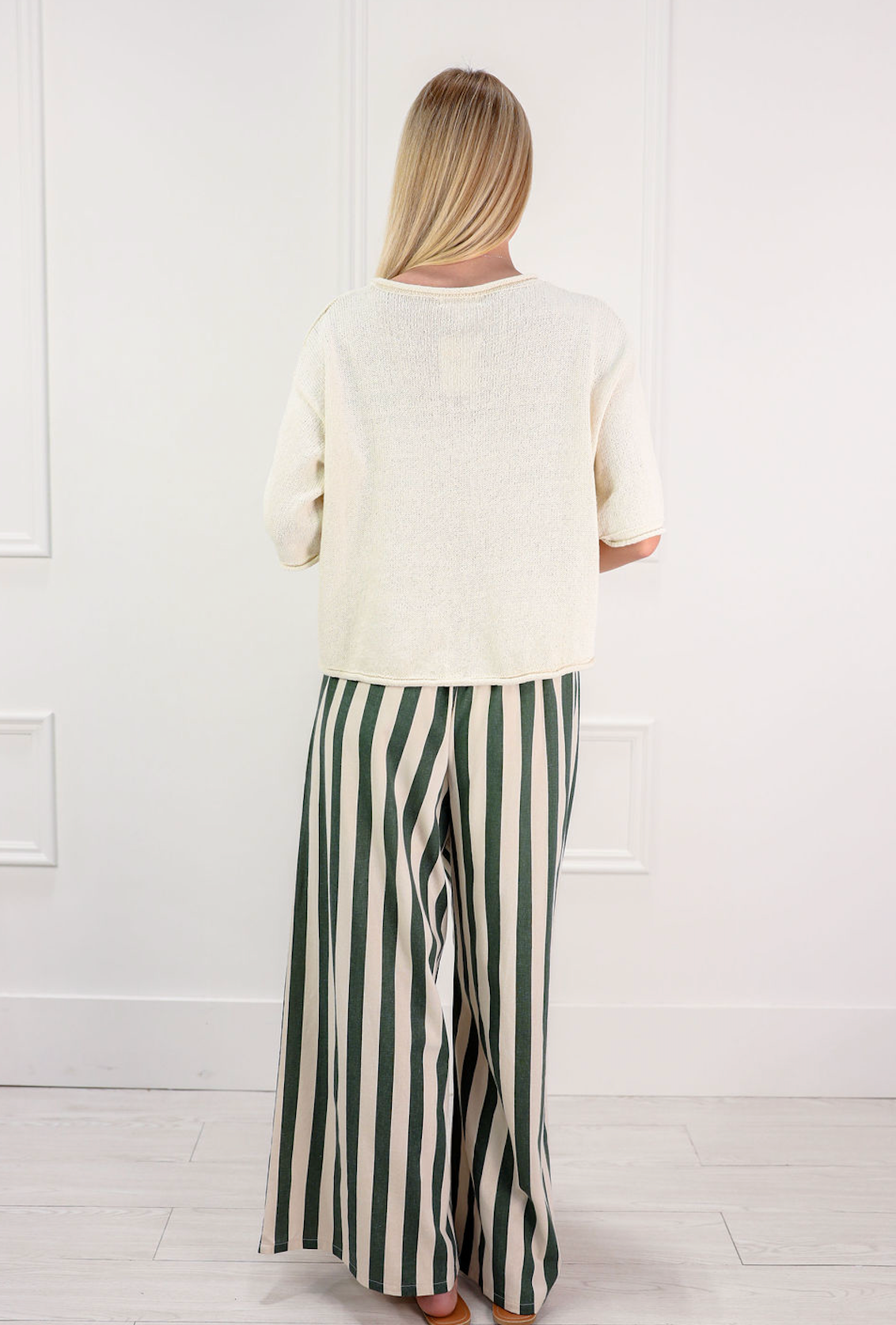 Stripe Drawstring Pants Forest - Clothe Boutique