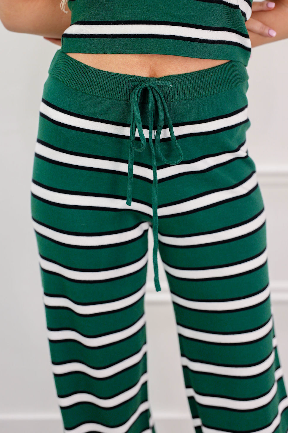 Green/White Stripe Pants & Tube Top Set of 2 - Clothe Boutique