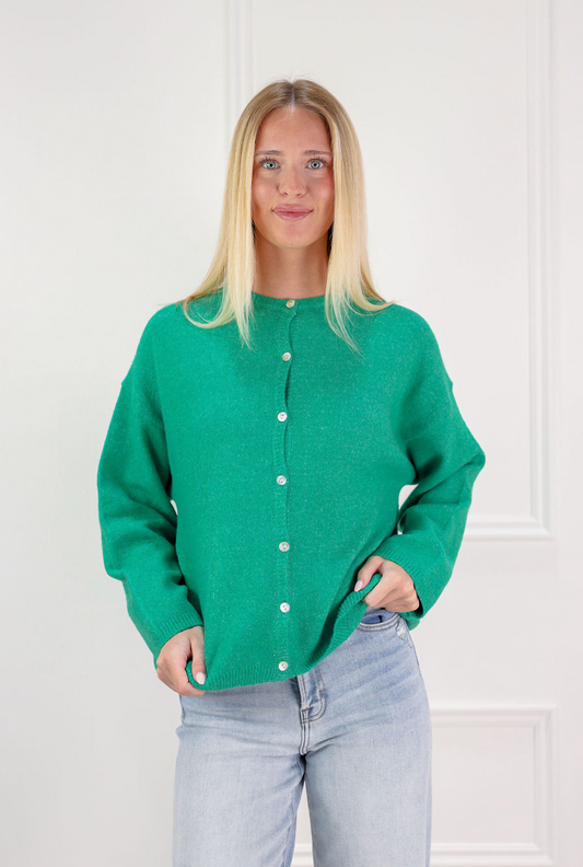 Button Down Cardigan Green - Clothe Boutique