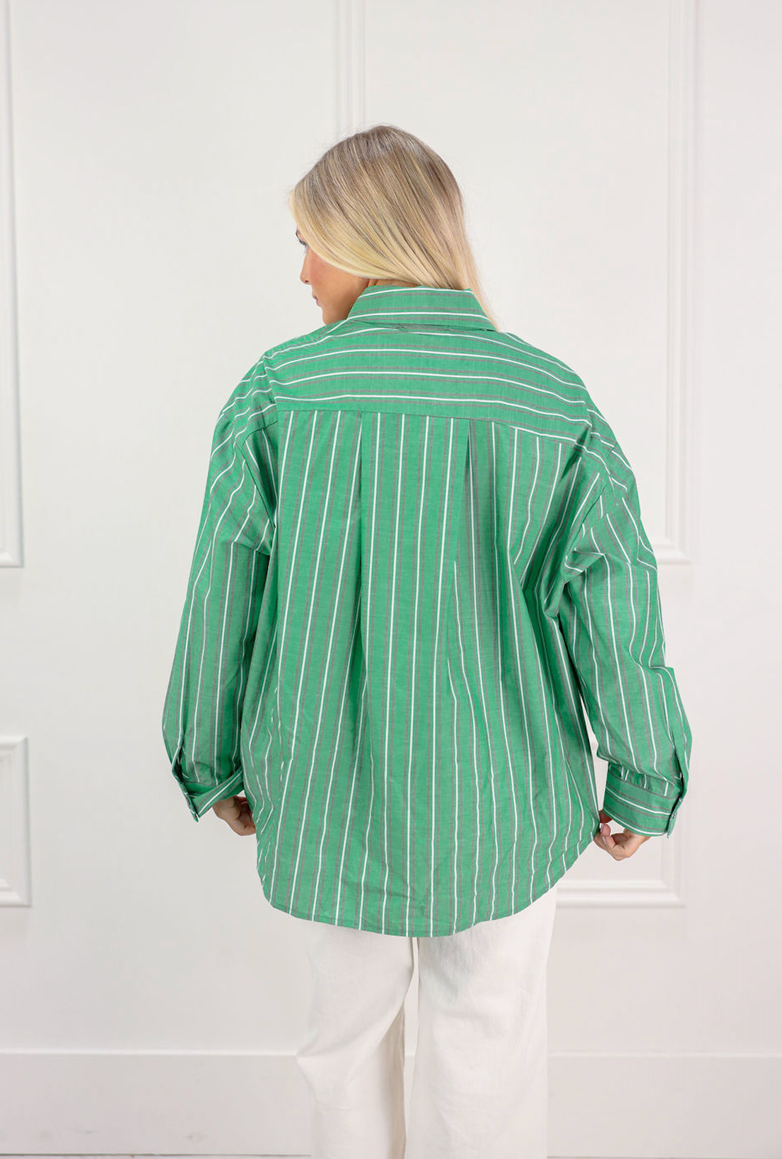 Green Striped Button Down Shirt - Clothe Boutique