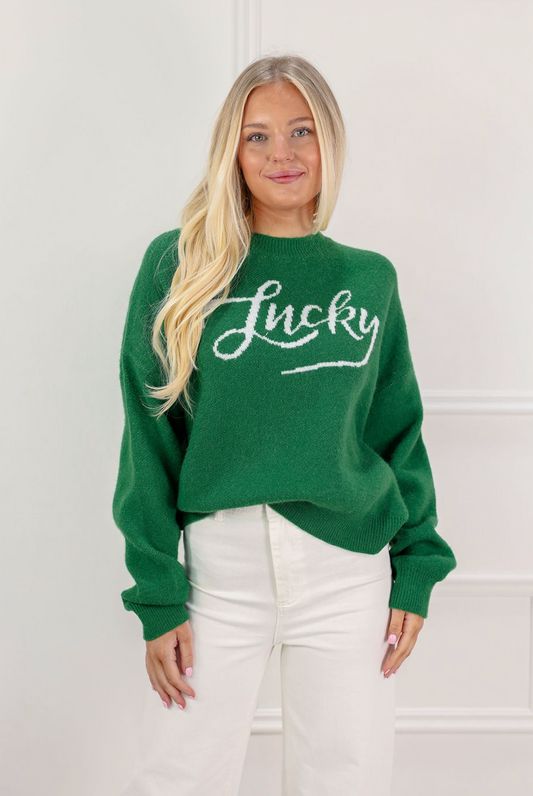 Lucky Green Sweater - Clothe Boutique