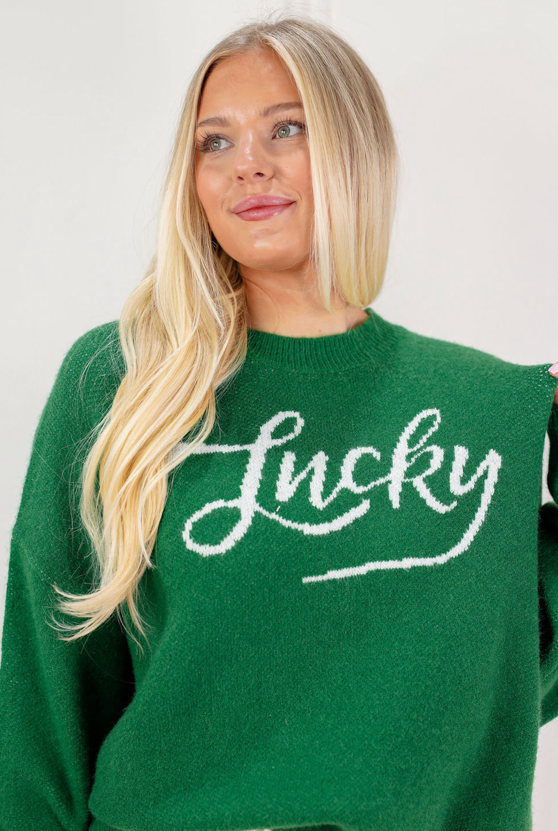 Lucky Green Sweater - Clothe Boutique
