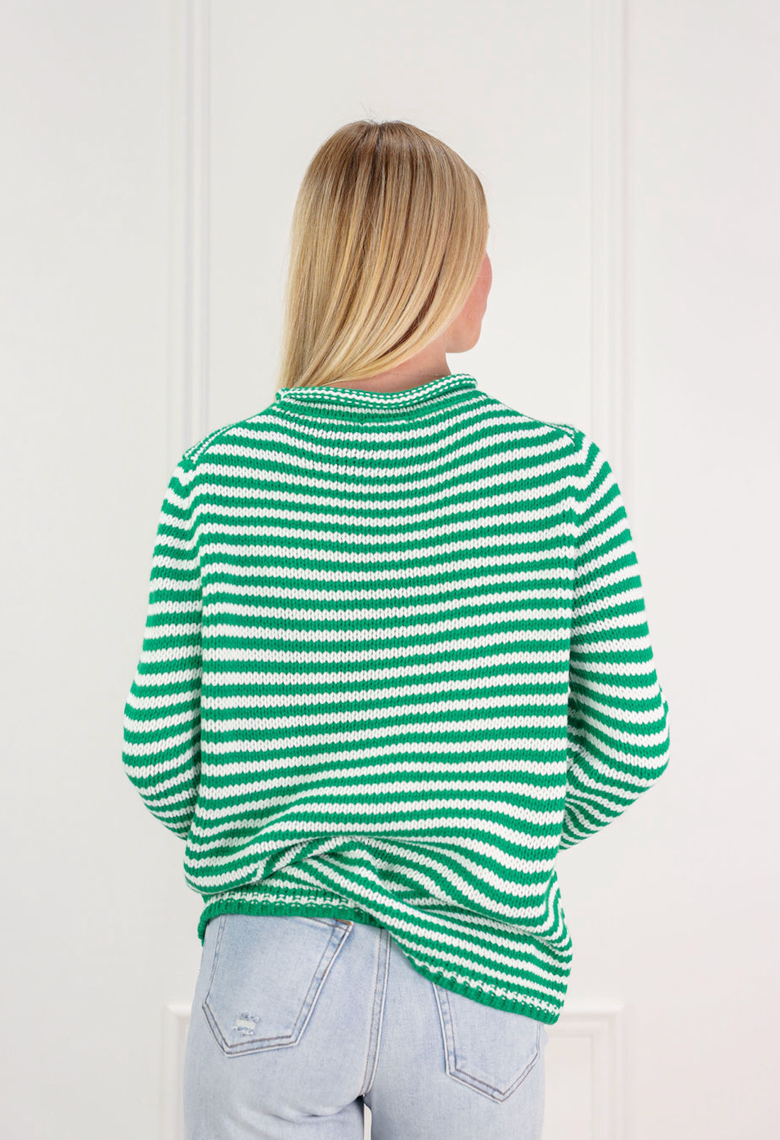Everyday Cozy Stripe Knit Sweater Green - Clothe Boutique