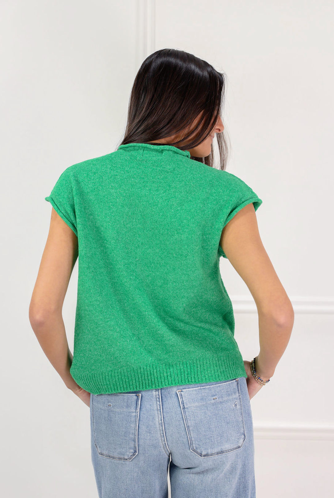 Sweater Vest Cardigan Kelly Green - Clothe Boutique