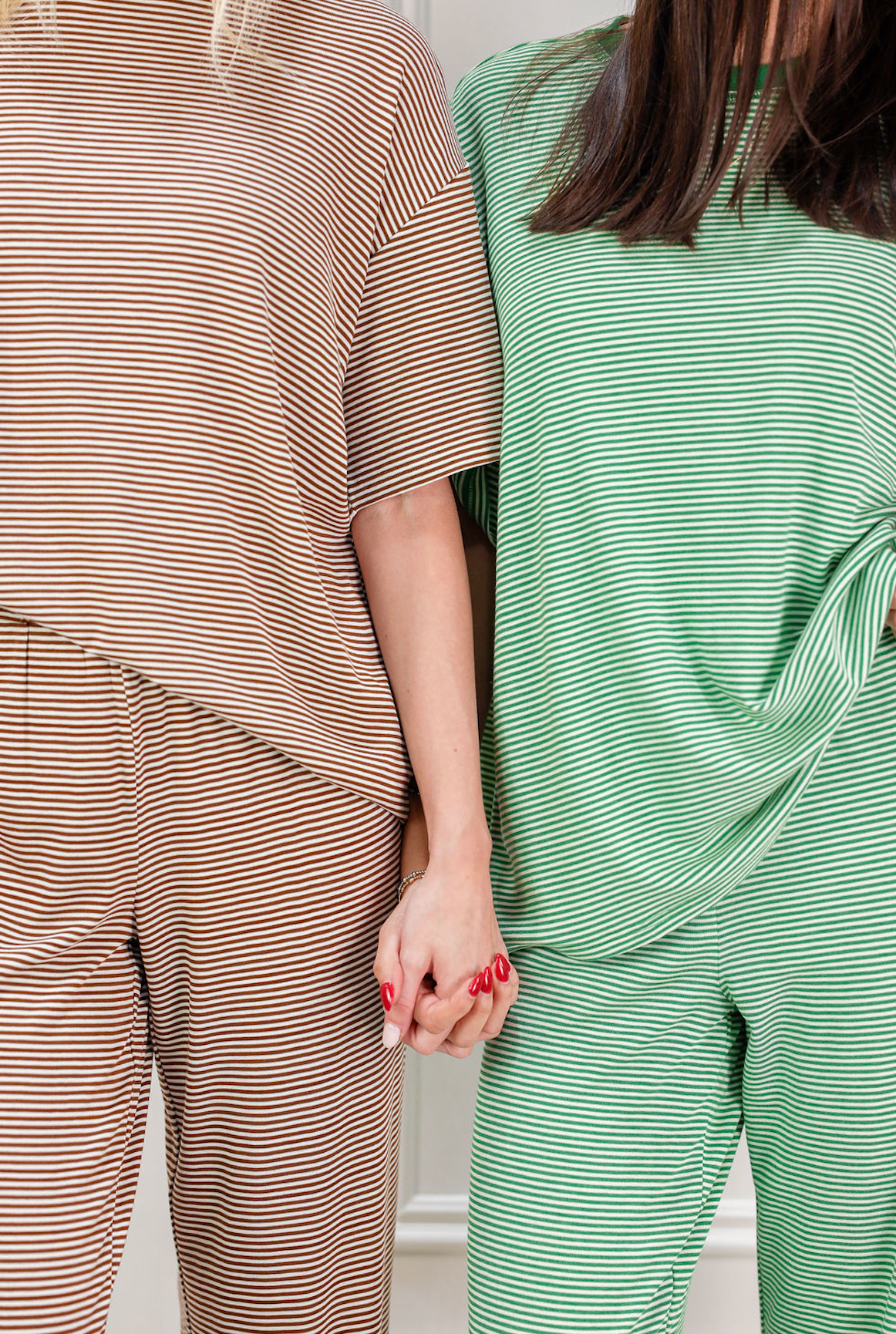 Striped Long Pants Chocolate - Clothe Boutique