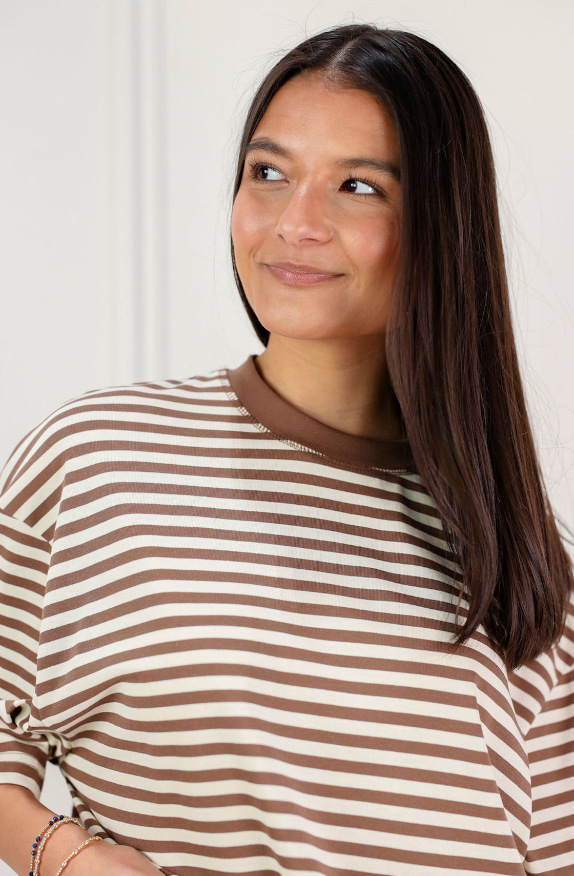 Relaxed Fit Top & Shorts Set Of 2 Brown/Cream - Clothe Boutique