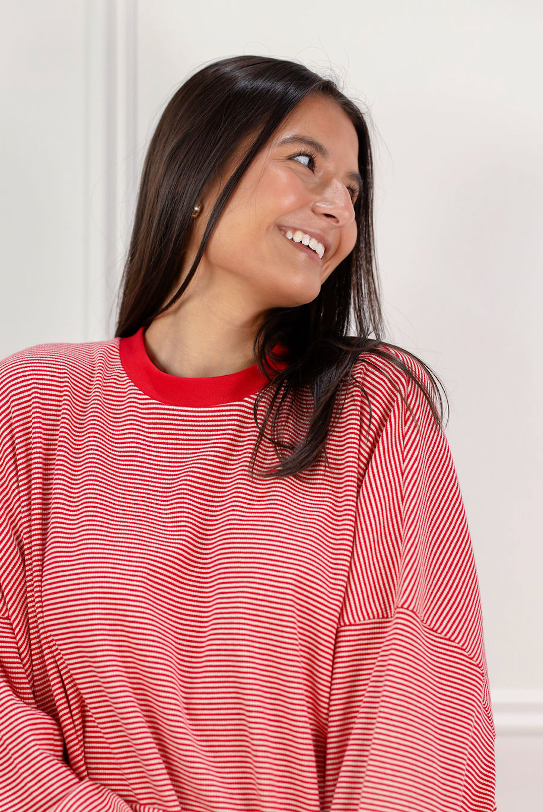 Piper Ribbed Oversize Top Red - Clothe Boutique