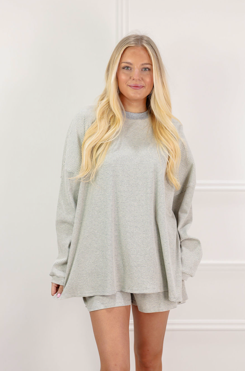 Piper Ribbed Oversize Top Grey - Clothe Boutique