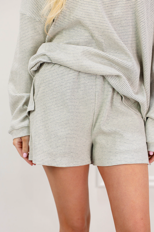 Piper Stripe Shorts Grey - Clothe Boutique