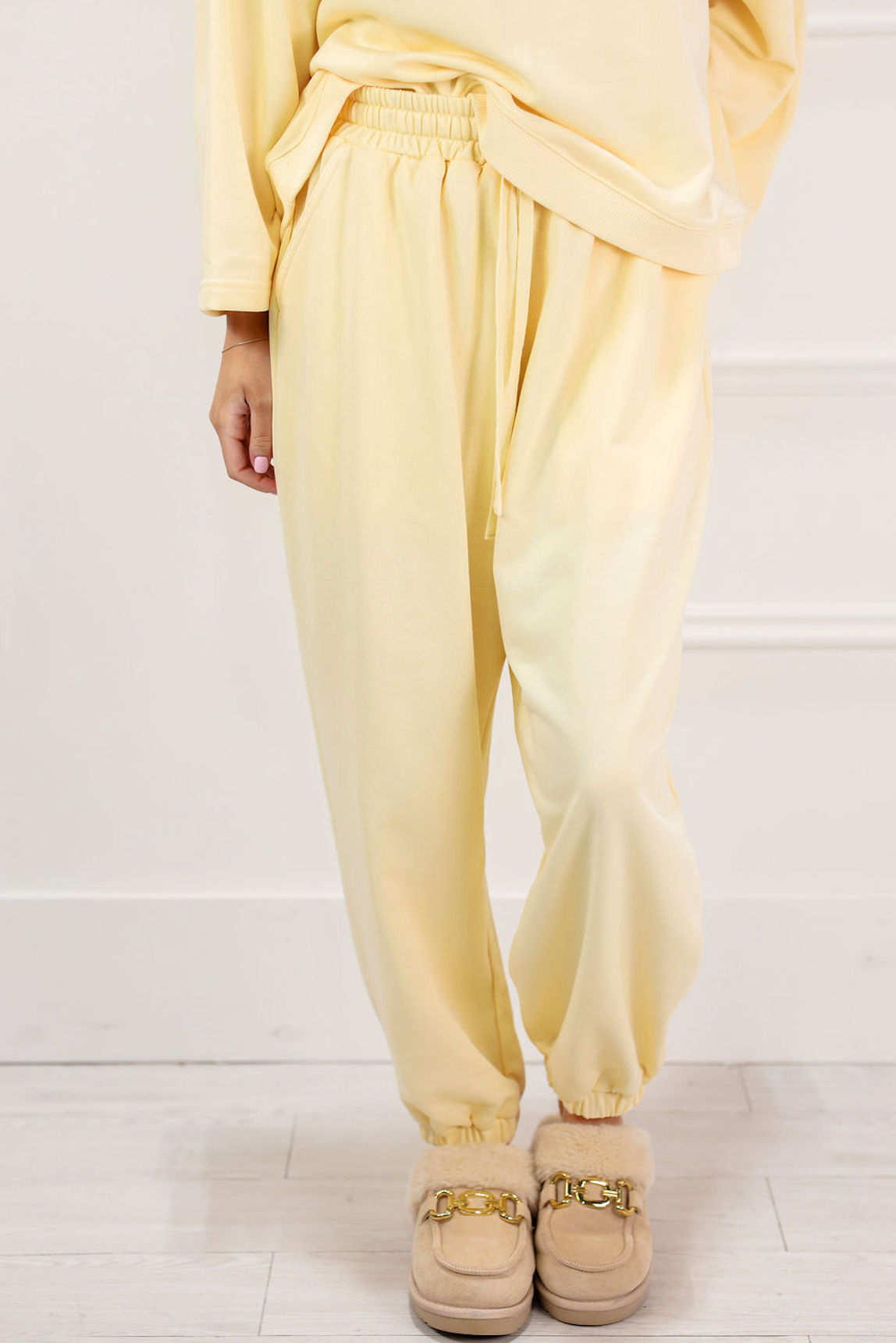 Terry Crewneck Top & Joggers Set Of 2 Butter - Clothe Boutique