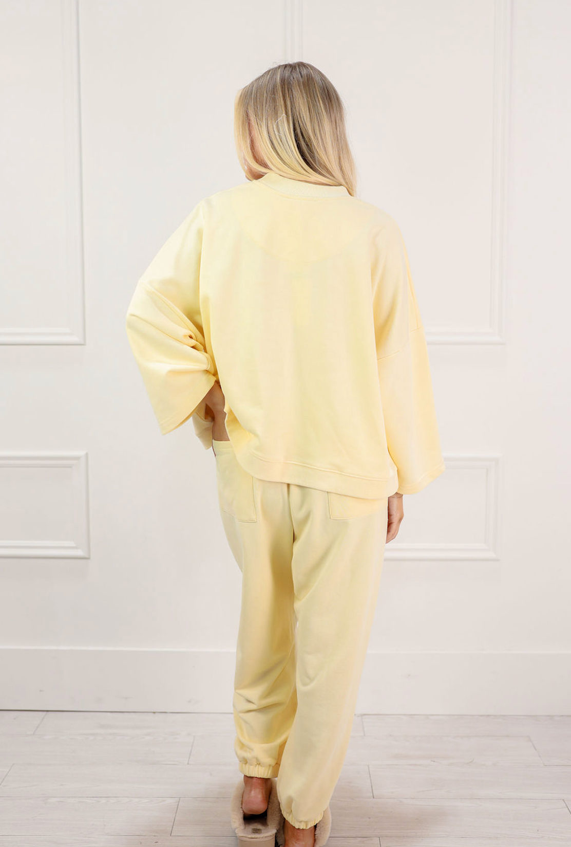 Terry Crewneck Top & Joggers Set Of 2 Butter - Clothe Boutique