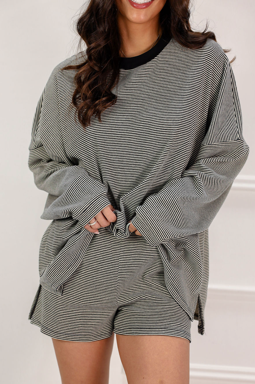 Piper Ribbed Oversize Top Black - Clothe Boutique