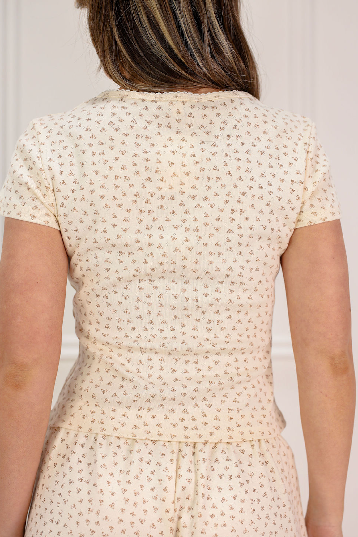 Pointelle Top & Shorts Set Of 2 Ivory - Clothe Boutique