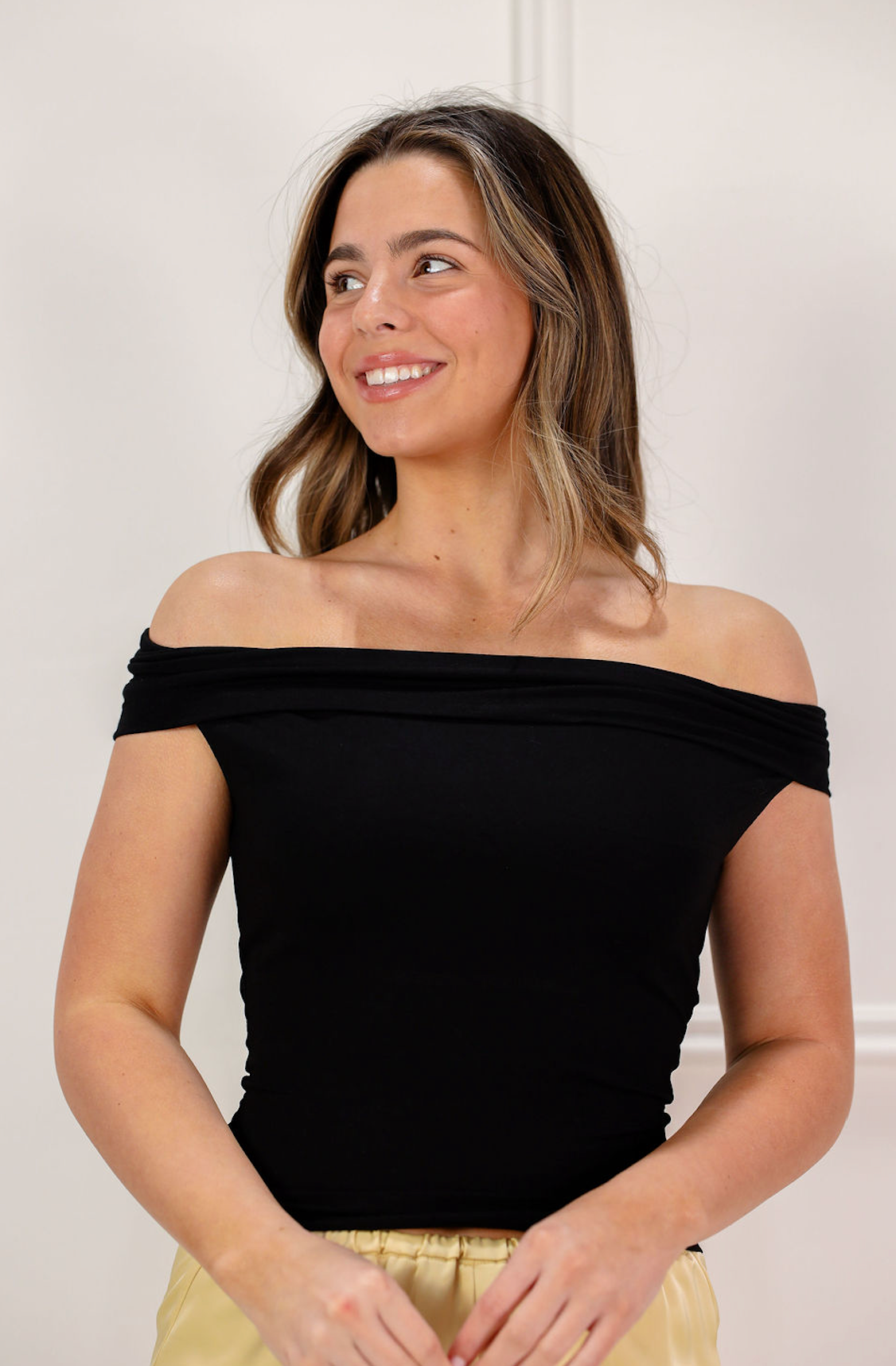 Lily Off Shoulder Top Black - Clothe Boutique